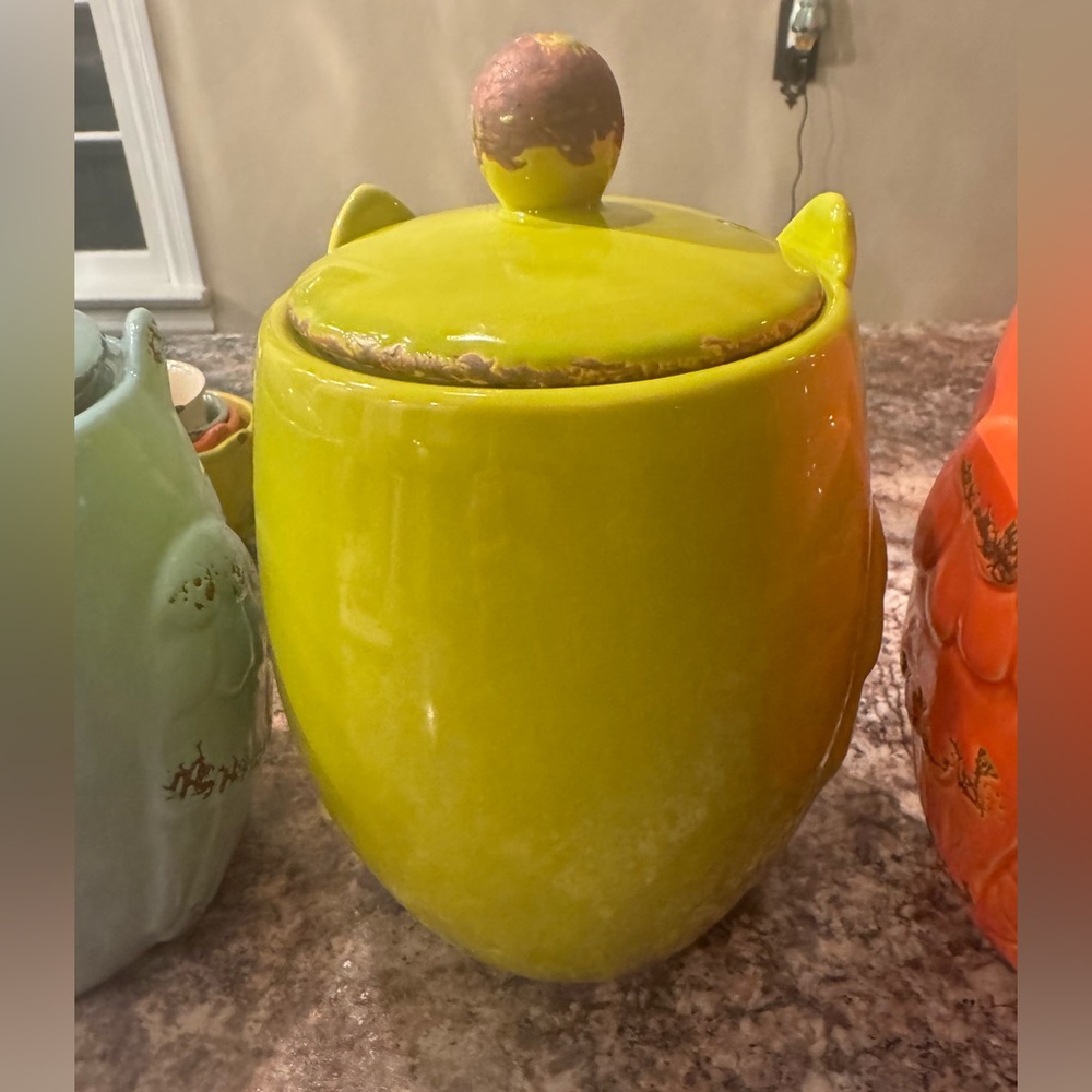 Colorful Owl Ceramic Jars Set - Picture 7 of 11